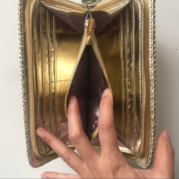 NWOT Deux Lux Pink Line Stone Clutch Wallet -Vegan - Picture 6 of 9